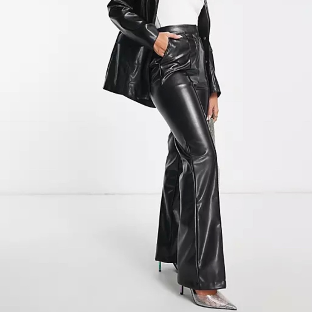 ASOS Design Hourglass Leather Look Straight Paint - Size 12